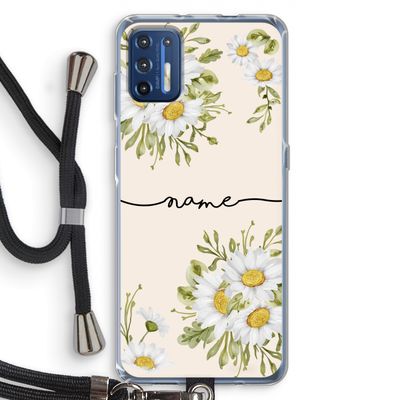 Daisies: Motorola Moto G9 Plus Transparant Hoesje met koord