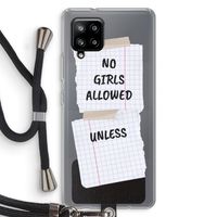 No Girls Allowed Unless: Samsung Galaxy A42 5G Transparant Hoesje met koord