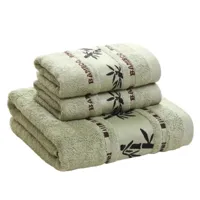 3-delige Luxe Handdoekenset | 100% Gekamd Katoen | Jacquard Geborduurd