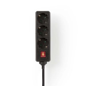 Nedis Stekkerdoos | Randaarde stekker / Type F (CEE 7/7) | 3-wegs | 1.5 m | 3680 W | 16 A | Zwart | 1 stuks - EXSO315F2BK - EXSO315F2BK