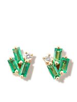 Suzanne Kalan boucles d'oreilles en or 18ct serties d'émeraudes et diamants