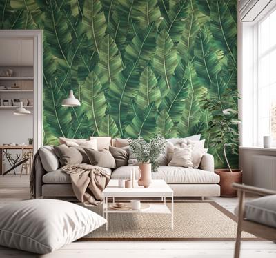 Grote bladeren fotobehang natuur