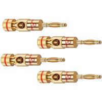 Oehlbach 3002 Luidsprekerconnector Stekker, recht Aantal polen: 2 Goud 4 stuk(s)