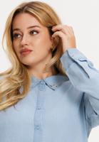 Yoek Blouse met strass INDIGO LYOCELL | Indigo | Maat 54/56