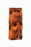 Midirok met verstelbare plooitjes - ORANGE - S