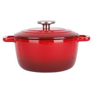 Braadpan/stoofpan - gietijzer/emaille - 2.7 liter - 20 x 10 cm - rood - stoofpotten/stoofvlees