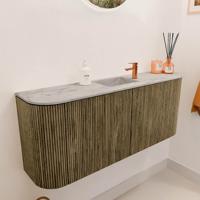 Toiletmeubel Mondiaz Joya Dlux | 103.2 cm | Meubelkleur Dusk | Faye wastafel Glace Wasbak Midden | 1 kraangat
