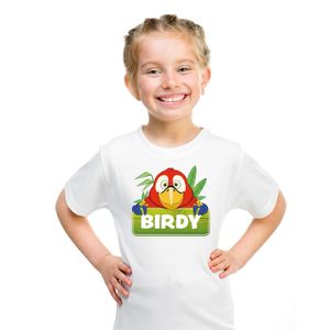 Papegaai dieren t-shirt wit voor kinderen