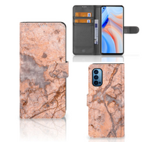 OPPO Reno 4 Pro 5G Bookcase Marmer Oranje - thumbnail