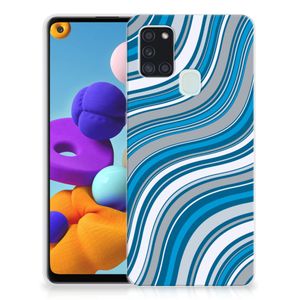 Samsung Galaxy A21s TPU bumper Waves Blue