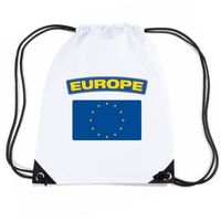 Europa nylon rugzak wit met Europese vlag - thumbnail