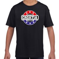 Have fear Croatia is here / Kroatie supporter t-shirt zwart voor kids - thumbnail