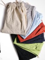 Loose Cotton Solid Casual Pants - thumbnail