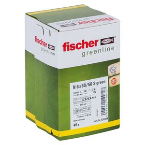 Fischer 524848 schroefanker & muurplug 45 stuk(s) Schroef- & muurplugset 80 mm