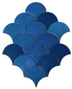 Wandtegel visschub blauw Terre D&apos;Azur Hawai 13x6cm blue glans