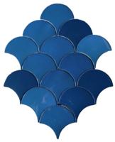 Wandtegel visschub blauw Terre D&apos;Azur Hawai 13x6cm blue glans