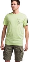 Short sleeve r-neck cotton elastan shadow lime - thumbnail