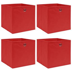 VidaXL Opbergboxen 4 st 32x32x32 cm stof rood