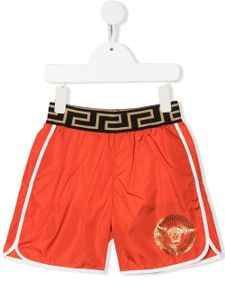 Versace Kids short de bain à imprimé Medusa Head - Orange