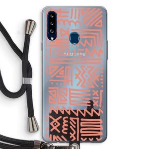 Marrakech Pink: Samsung Galaxy A20s Transparant Hoesje met koord