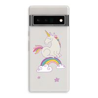 Regenboog eenhoorn: Google Pixel 6 Pro Transparant Hoesje