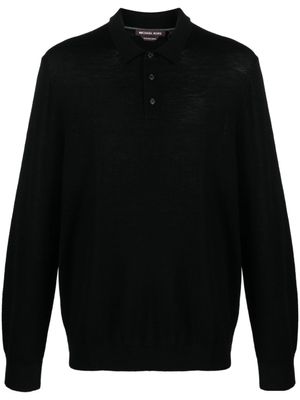 Michael Kors polo en laine mérinos à manches longues - Noir