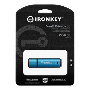 Kingston Technology IronKey Vault Privacy 50 USB flash drive 256 GB USB Type-A 3.2 Gen 1 (3.1 Gen 1) Blauw