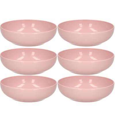 Plasticforte Kommetjes/schaaltjes - 6x - dessert/ontbijt - kunststof - D20 x 6 cm - oudroze
