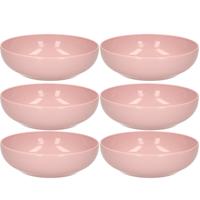 Plasticforte Kommetjes/schaaltjes - 6x - dessert/ontbijt - kunststof - D20 x 6 cm - oudroze