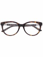 Balenciaga Eyewear lunettes de vue Double B à monture ronde - Marron