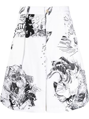 Comme Des Garçons Shirt x Christian Marclay short à coupe ample - Blanc