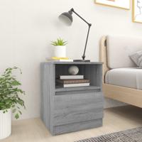 Nachtkastje 40x40x50 cm bewerkt hout grijs sonoma eikenkleurig