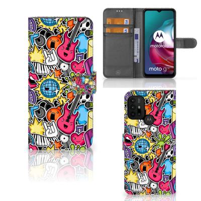 Motorola Moto G10 | G20 | G30 | Wallet Case | met Pasjes | Punk Rock