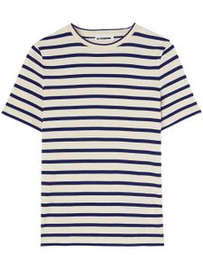 Jil Sander t-shirt en coton à rayures - Blanc