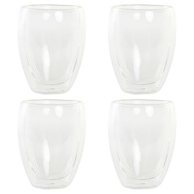 Koffieglazen dubbelwandig - set 4x - latte macchiato glazen - 350 ml
