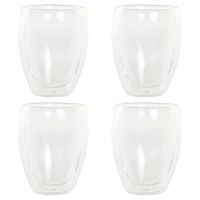 Koffieglazen dubbelwandig - set 4x - latte macchiato glazen - 350 ml