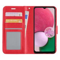 Basey Samsung Galaxy A13 4G Hoesje Book Case Kunstleer Cover Hoes - Rood