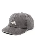 Stüssy casquette en jean à logo brodé - Gris