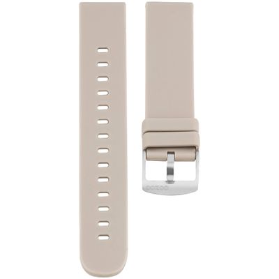 OOZOO STRAP407.20 Horlogeband rubber taupe-zilverkleurig 20 mm