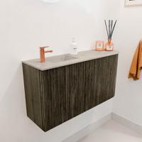 Toiletmeubel Mondiaz Joya Dlux | 81.6 cm | Meubelkleur Shadow | Faye wastafel Opalo Wasbak Links | 1 kraangat