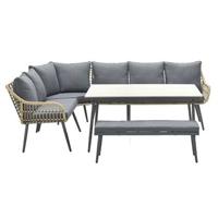 Garden Impressions Lucas lounge dining set links 6-delig - natural - thumbnail