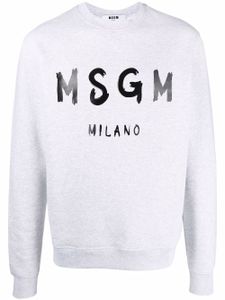 MSGM sweat à logo imprimé - Gris