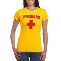 Carnaval reddingsbrigade/ lifeguard t-shirt geel dames 2XL  - - thumbnail