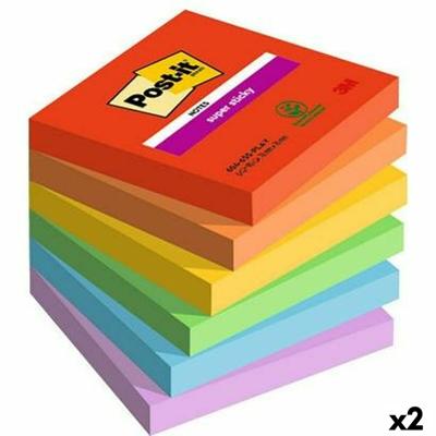 Zelfklevende briefjes Post-it Super Sticky Multicolour 6 Onderdelen 76 x 76 mm (2 Stuks)