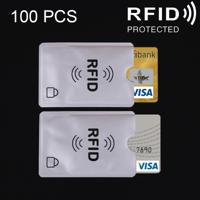 100 stuks aluminiumfolie kaart beschermende Cover Case RFID blokkeren Safety Shield identiteit mouwen kaarten tas grootte: 9.1 * 6 3 cm