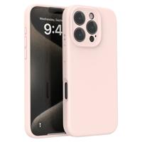 Lunso iPhone 16 Pro Max hoesje - Flexibel siliconen Backcover - Lichtroze