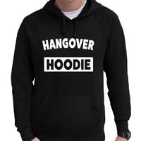 Hangover fun tekst hoodie voor heren zwart - thumbnail