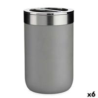 Tandenborstelhouder Berilo Grijs Zilverkleurig Plastic 7,7 x 11,2 x 7,7 cm (6 Stuks)