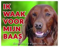 Ierse Setter Waakbord - Ik waak voor mijn baas