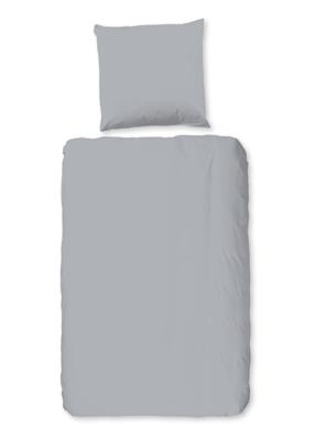 Good Morning Dekbedovertrek "uni dessin" - Zilver - (135x200 cm) - Katoen Flanel